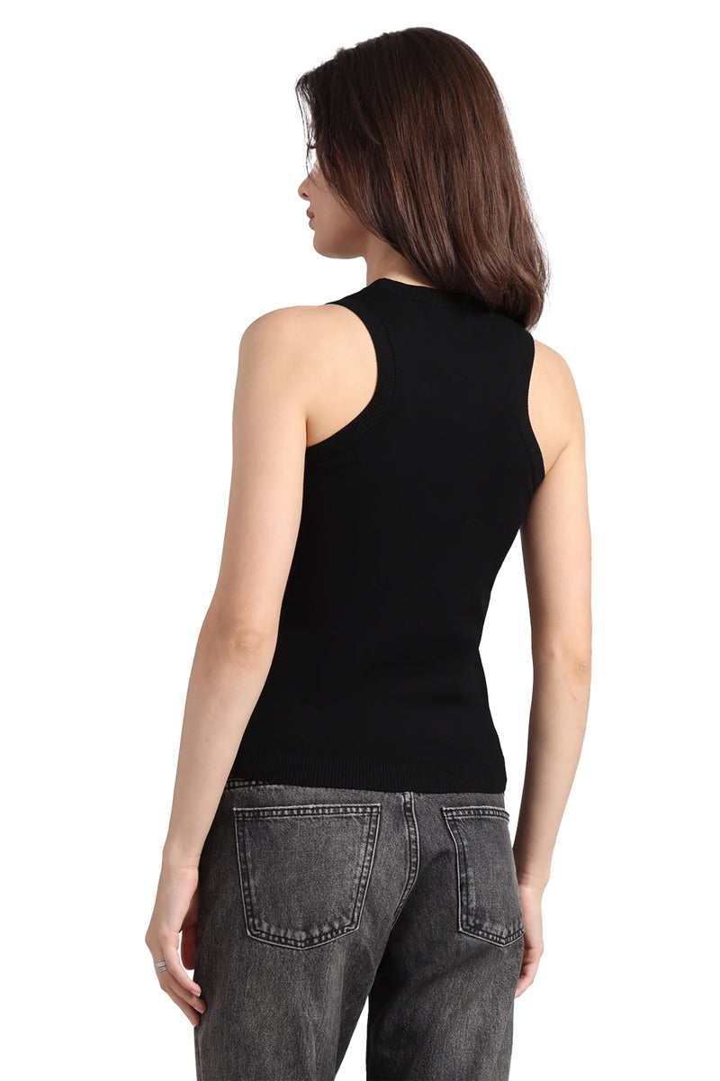 Viscose Crew Tank in Black