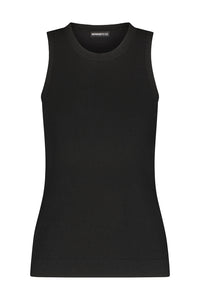 Viscose Crew Tank in Black