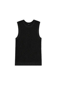 Mesh Stitch Tank in Black
