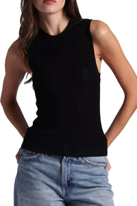 Mesh Stitch Tank in Black