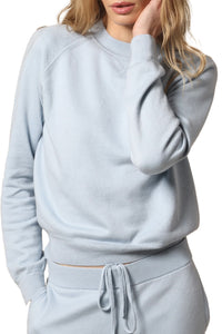 Supima Cotton Cashmere Raglan Sleeve Sweatshirt in Heaven