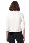 Cotton Blend Shrunken Blazer in White