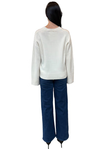 Luxe Crew Pullover in Chalk