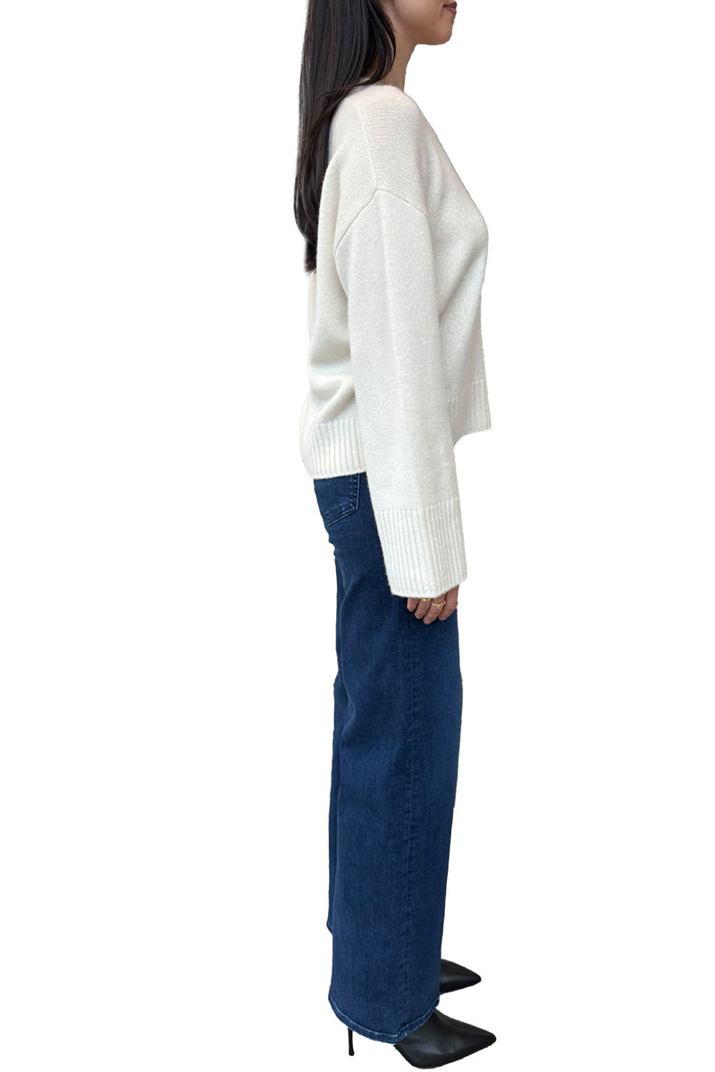 Luxe Crew Pullover in Chalk