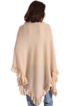 Cashmere Ruffle Shawl in Brown Sugar