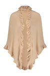 Cashmere Ruffle Shawl in Brown Sugar