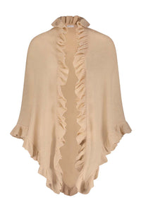 Cashmere Ruffle Shawl in Brown Sugar