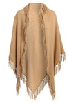 Cashmere Fringe Shawl in Brown Sugar