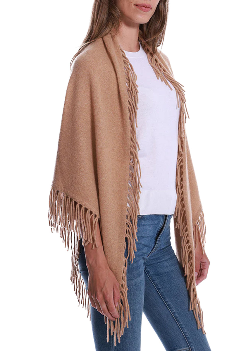 Cashmere Fringe Shawl in Brown Sugar