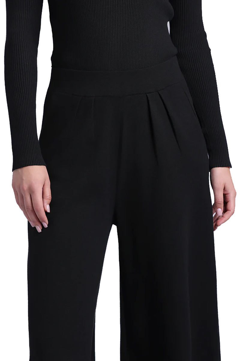 Viscose Palazzo Pant with Pockets in Black