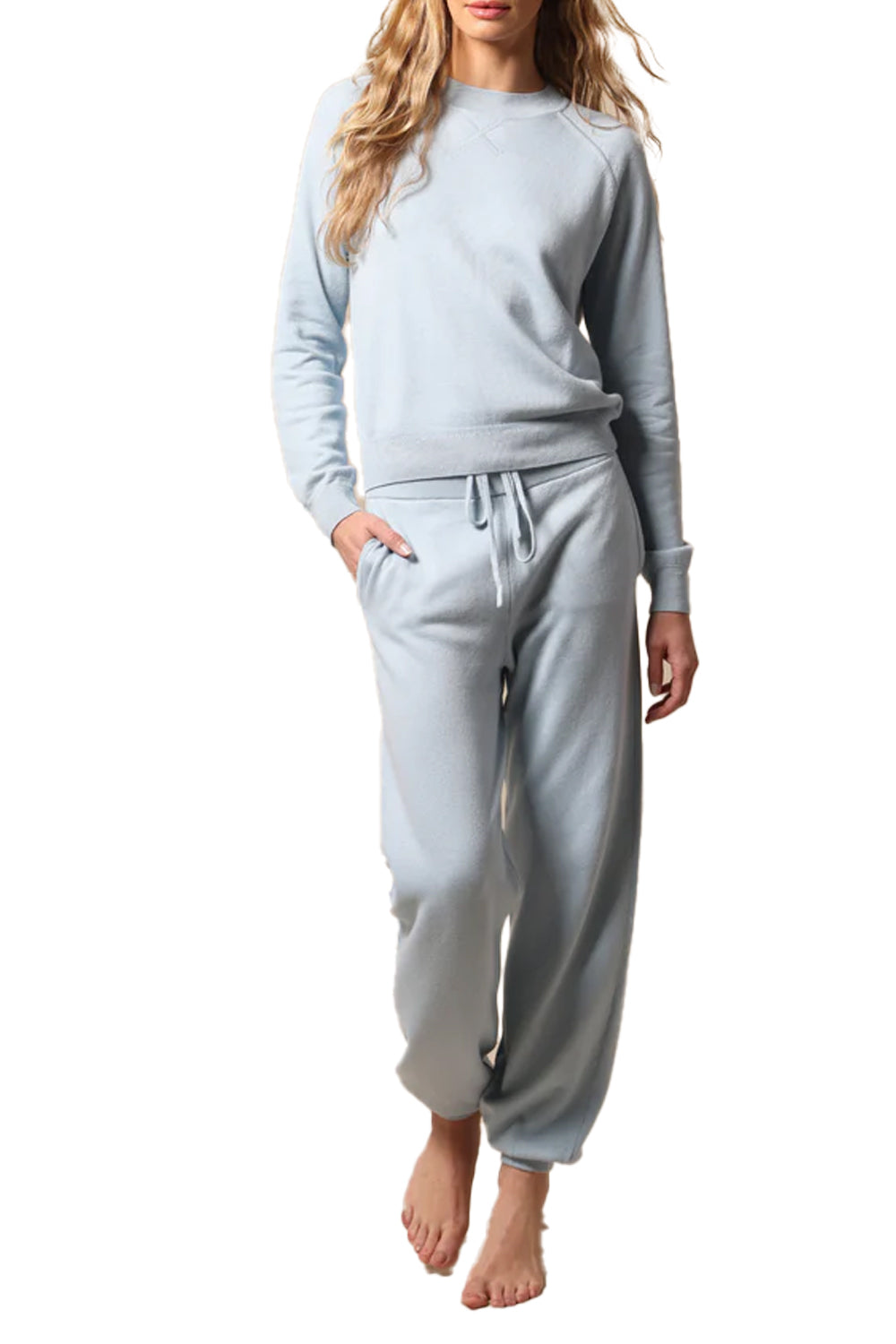 Supima Cotton Cashmere Drawstring Jogger in Heaven