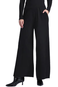 Viscose Palazzo Pant with Pockets in Black