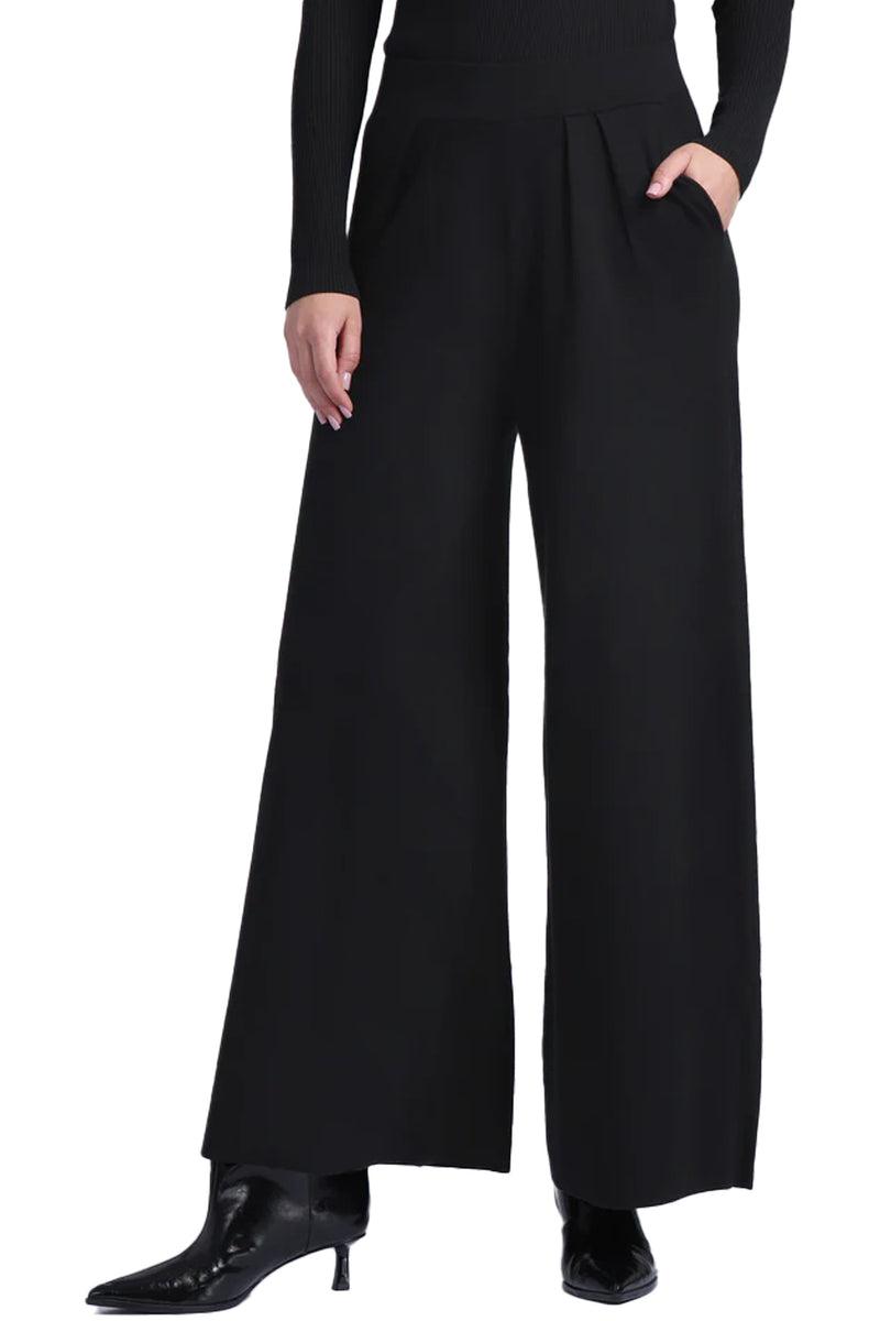 Viscose Palazzo Pant with Pockets in Black