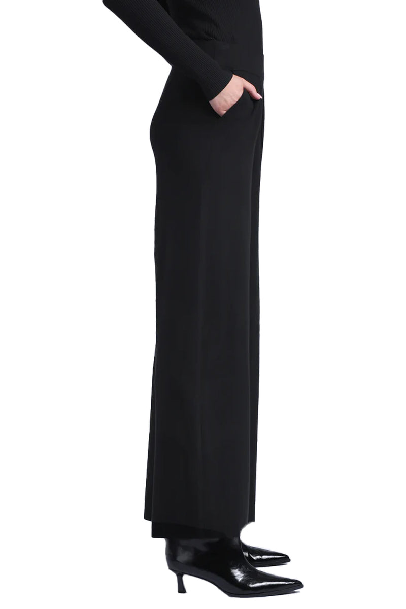 Viscose Palazzo Pant with Pockets in Black