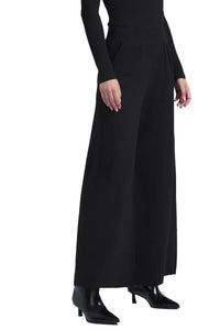 Viscose Palazzo Pant with Pockets in Black