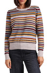 Cashmere Textured Striped Crew in Multi Combo