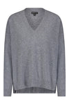 Cashmere Long and Lean V Pullover in Grey Shadow