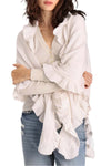 Cashmere Ruffle Shawl in White
