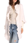 Cashmere Ruffle Shawl in White