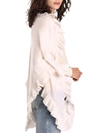 Cashmere Ruffle Shawl in White