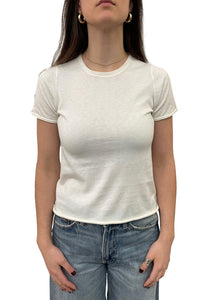 Supima Cotton Cashmere Short Sleeve Tee in White