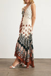 Mabel Dress in Cream Deep Clay Multi