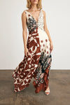 Mabel Dress in Cream Deep Clay Multi