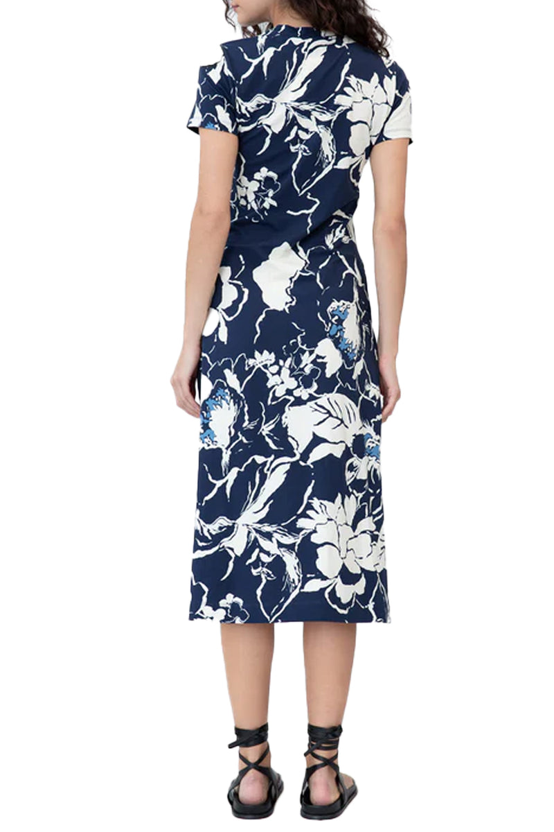 Mac Dress in Maritime Blue and Off White