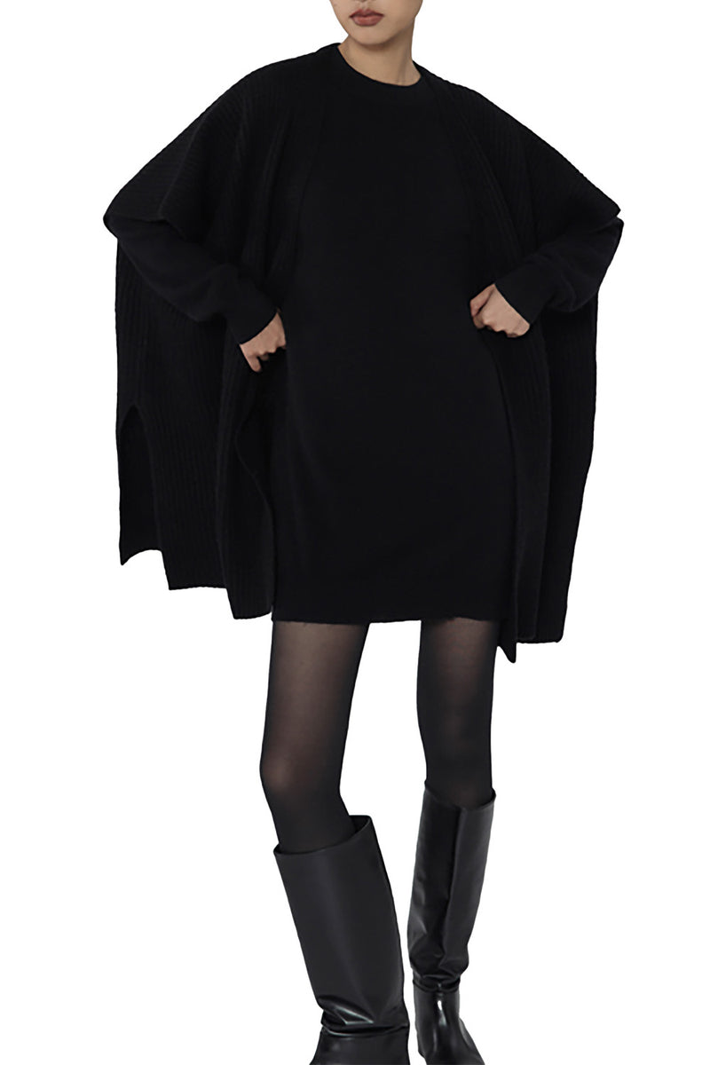 Eagle Poncho in Black