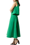 Gemma Circle Skirt in Leaf Nylon Faille