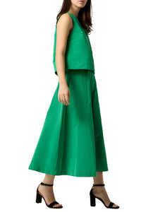 Gemma Circle Skirt in Leaf Nylon Faille