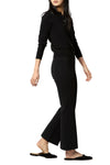 Lara Knit Flare Cropped Pant in Black Supima Cotton