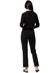 Lara Knit Flare Cropped Pant in Black Supima Cotton