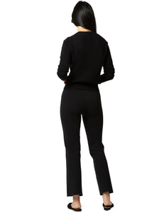 Lara Knit Flare Cropped Pant in Black Supima Cotton