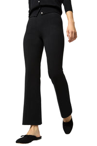 Lara Knit Flare Cropped Pant in Black Supima Cotton