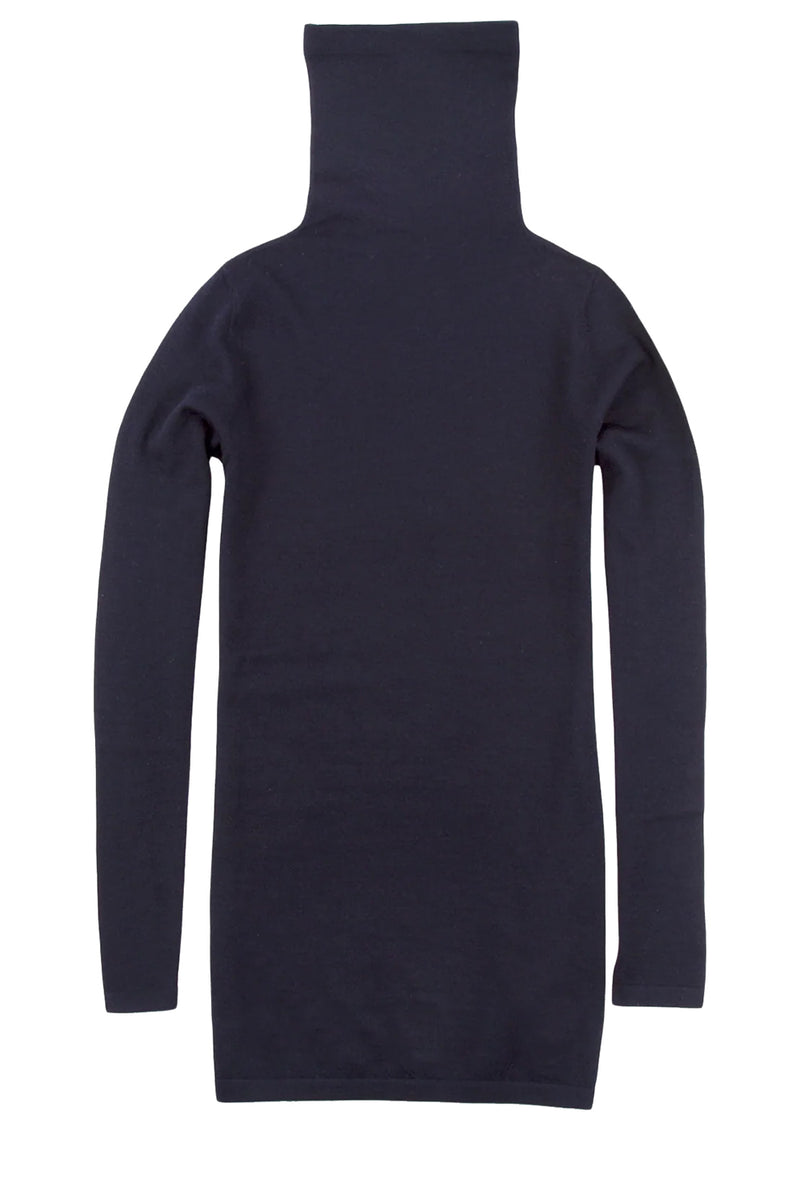 Superfine Funnel-Neck Sweater in Navy Cashmere