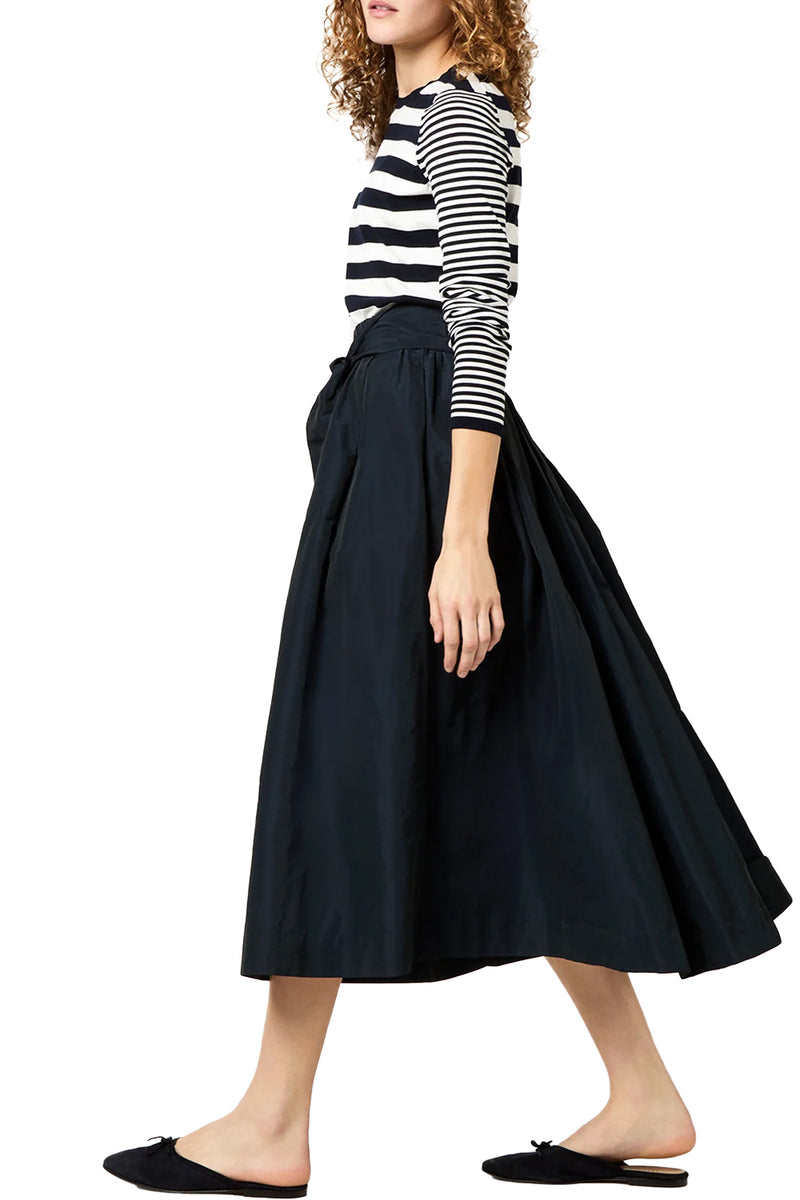 Carla Skirt in Navy Nylon Faille