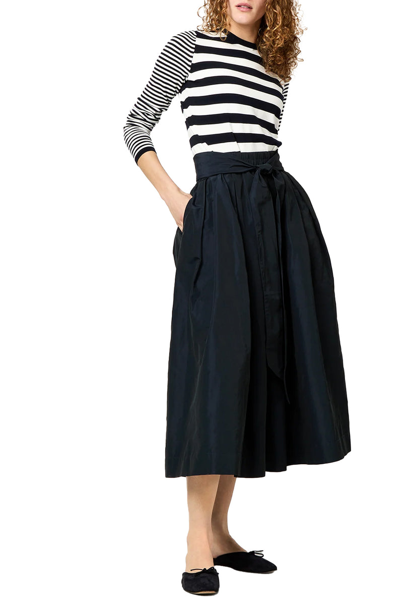 Carla Skirt in Navy Nylon Faille