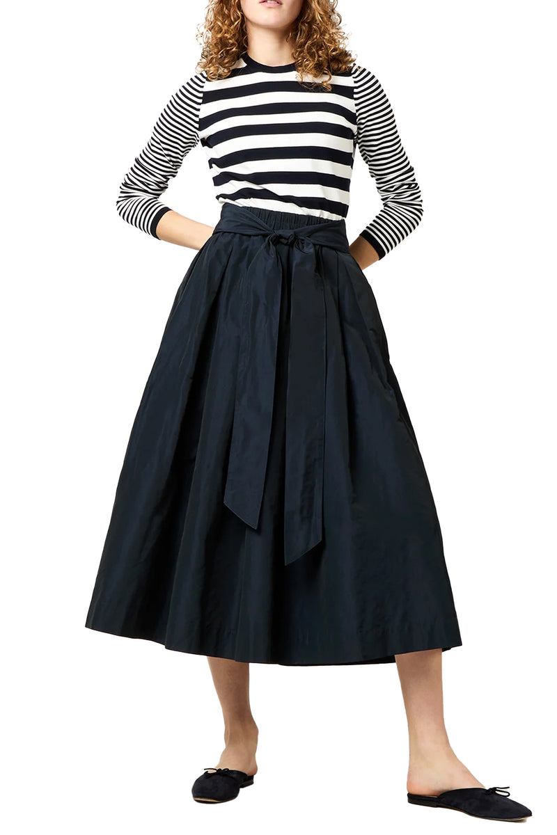 Carla Skirt in Navy Nylon Faille