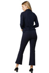 Superfine Funnel-Neck Sweater in Navy Cashmere