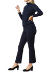 Superfine Funnel-Neck Sweater in Navy Cashmere
