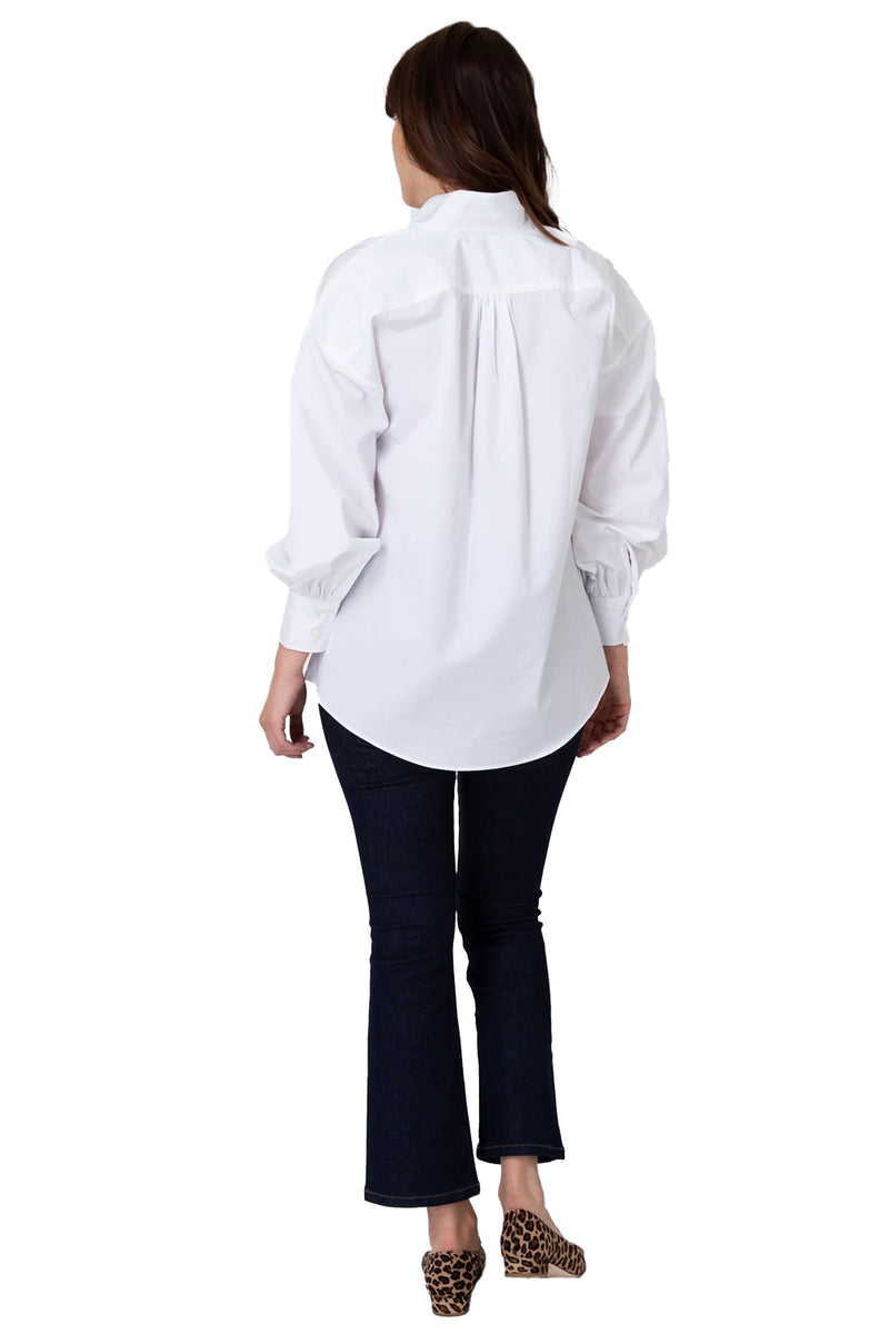 Anaya Popover Shirt in White Poplin