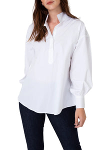 Anaya Popover Shirt in White Poplin