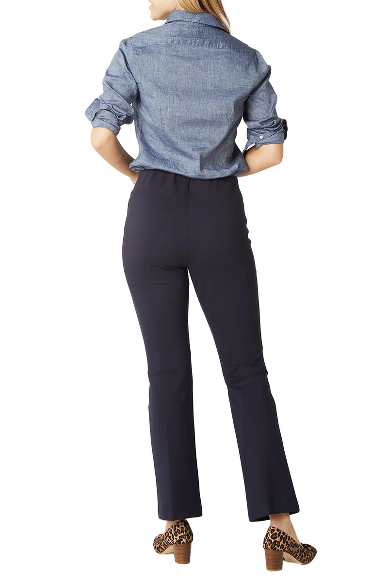 Faye Flare Cropped Pant in Navy