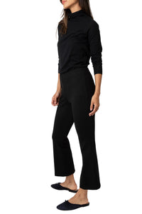 Faye Flare Cropped Pant in Black