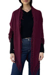 Cashmere Fringe Shawl in Bordeaux