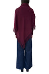 Cashmere Fringe Shawl in Bordeaux