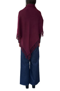 Cashmere Fringe Shawl in Bordeaux