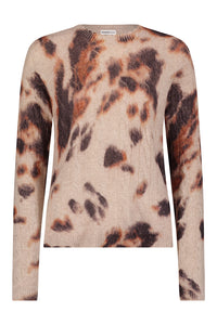 Cashmere Printed Cable Crew Sweater