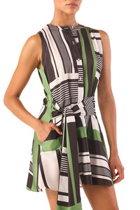 Clover Dress in Striped Geo